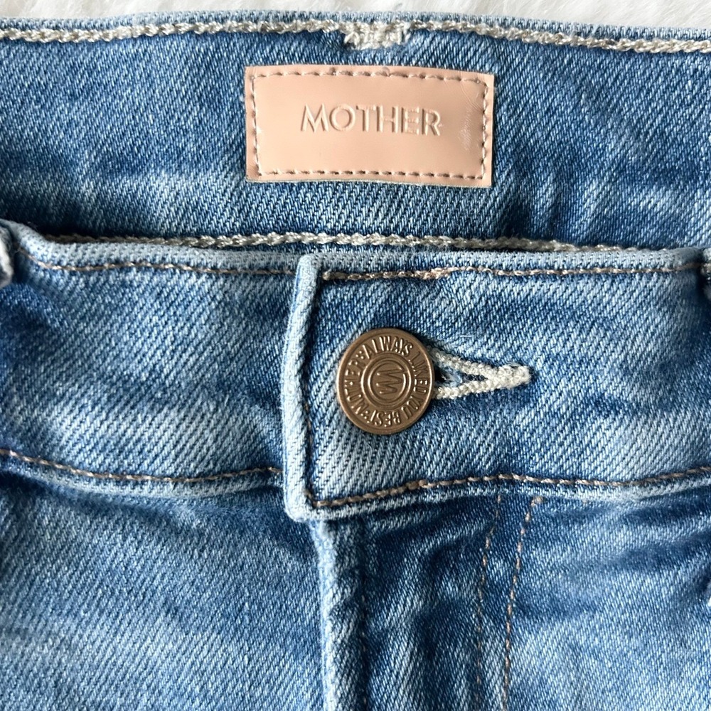 Mother The Insider Crop Step Fray Straight Jean in Monkey In The Middle Size 27 - Picture 6 of 9